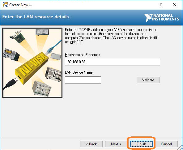 成功創(chuàng)建TCP / IP連接后，選擇完成