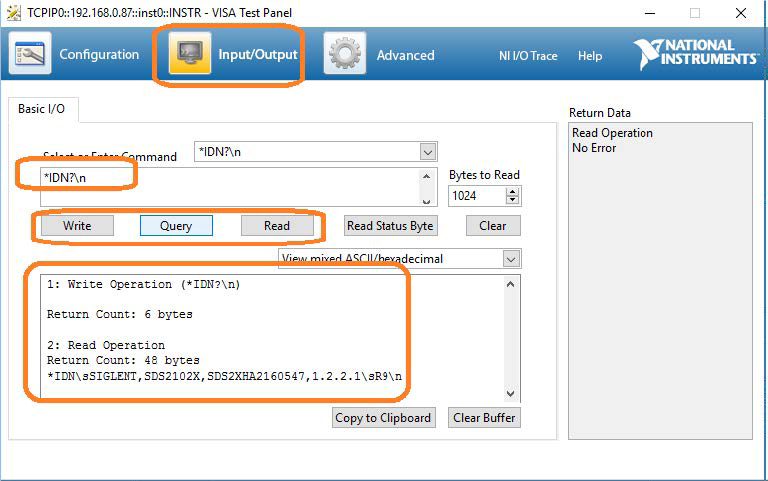 Query 將執(zhí)行讀取然后執(zhí)行寫入命令以請求并返回儀器中的數(shù)據(jù)